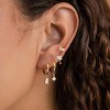 Gold Earrings for Women, 14k Gold Plated Dangle Huggie Earrings for Women Trendy Dainty Gold Hoop Earring Stacks Pearl Chain Drop Cartilage - 2 of 4