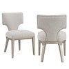 Royal Hampton 21 Inch Side Dining Chair Set of 2, Curved Backrest, Champagne Linen - 2 of 4