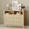 6 Drawer Dresser for Bedroom, Farmhouse Chest of Drawers with 2 Open Shelves and Fluted Doors - 2 of 4