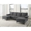 Racxily Upholstered Modular Sectional Soafa, Sectional Couches for Living Room, U-Shaped Sofa Couch with 2 Ottomans - 3 of 4