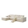 PAGED 110"Cloud Modular Sectional Couch with Ottoman & 2 Pillows,Modern 3 Seater Boneless Sofa for Living Room and Bedroom - 4 of 4