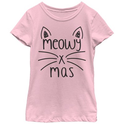 Girl's Lost Gods Christmas Cat Meowy T-shirt : Target