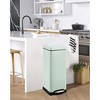 8 Gallon Stainless Steel Bathroom Step Trash Can, 30L Square Garbage Bin with Soft-Close Lid & Removable Inner Bucket. - 2 of 4