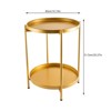 YIYIBYUS 2-Tier End Table, Metal Round Side Table with Removable Tray - 4 of 4