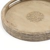 Round Mango Wood Serving Tray - 18in Rustic Brown Design for Stylish Entertaining - 4 of 4