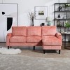 Mocamel UNITED WE WIN 3-Seat Solid Wood Chenille Sofa, Cup Holders & Storage Ottoman, Cozy Sectional for Living Room - 2 of 4