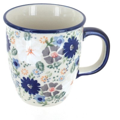 Blue Rose Polish Pottery Carnival Coffee Mug