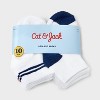 Toddler 10pk Striped Ankle Socks - Cat & Jack™ - 2 of 3