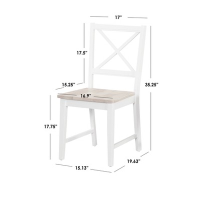 Espresso Rubberwood Cross Back Dining Side Chair Set