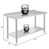 60X24x35 Inch Stainless Steel Work Table with Double Shelf, Heavy Duty Prep Station for Kitchen Restaurant or Garage Storage - 3 of 4