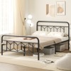 Tangkula Full/King/Queen/Twin Metal Bed Frame Platform Bed with Diamond Accented Headboard & Footboard Black - 4 of 4