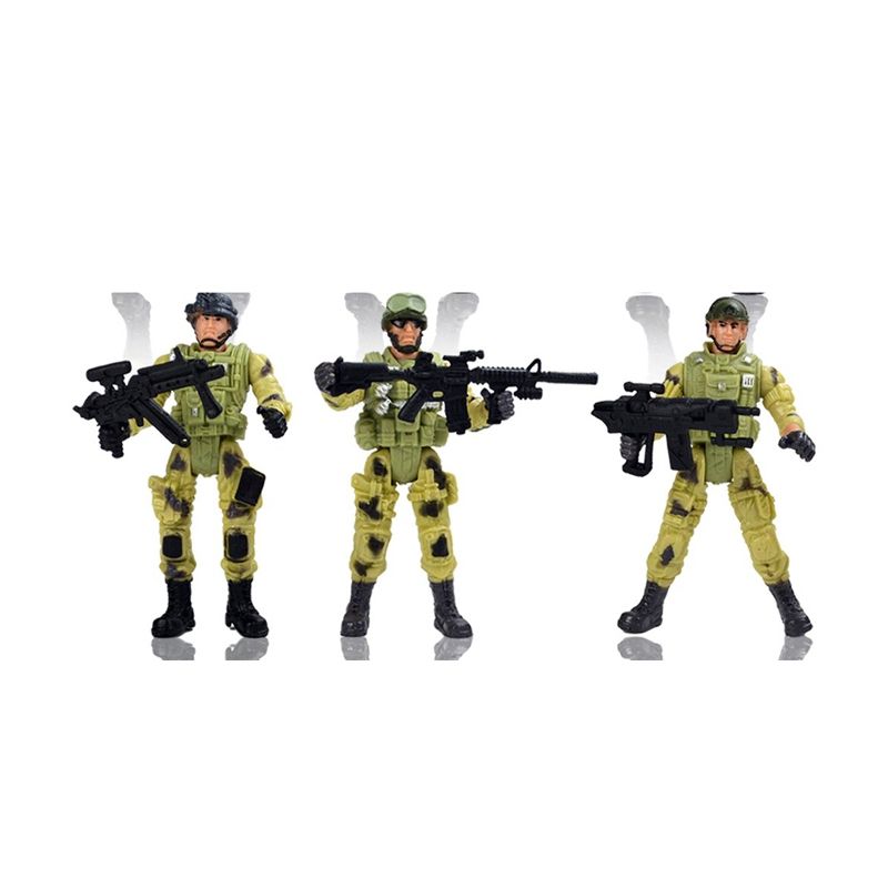 Ready! Set! Play! Link Special Force Army SWAT Soldiers Action Figures With Military Gear and Accessories - Pack of 6, 3 of 4