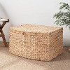 SOL HOME 26"x19"x14" Ludmilla Rectangular Water Hyacinth Wicker Trunk Natural Brown: Storage Chest, Iron Frame - 2 of 4