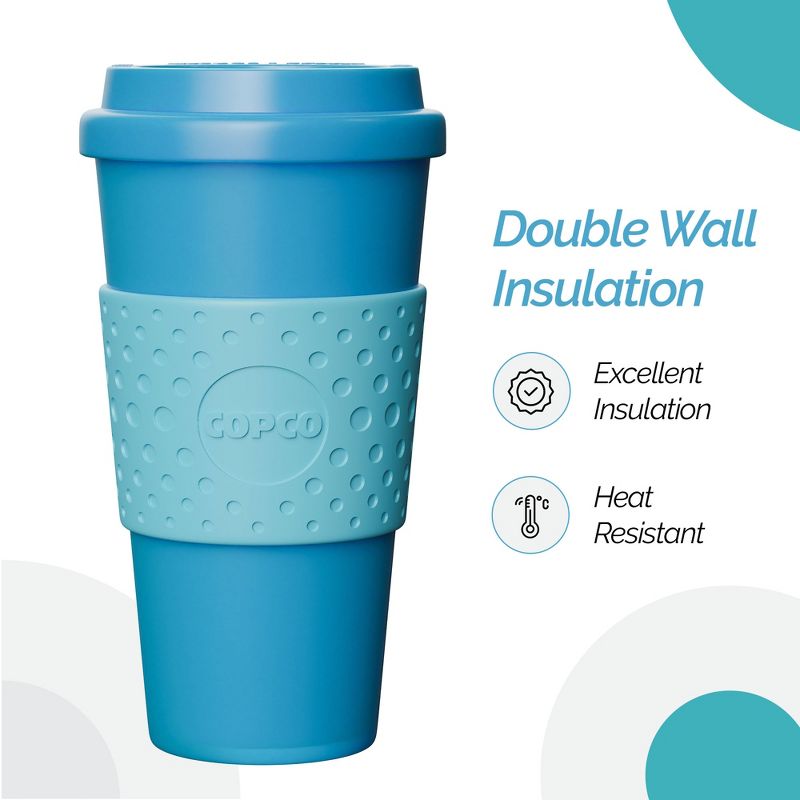 Copco Acadia 16 Ounce Double Walled Insulated Hot or Cold Travel Mug Spill Resistant Lid, 3 of 8