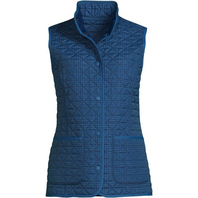 Lands' End Women's Plus Size Insulated Reversible Barn Vest - 3X - Deep Sea  Navy/Blue Check