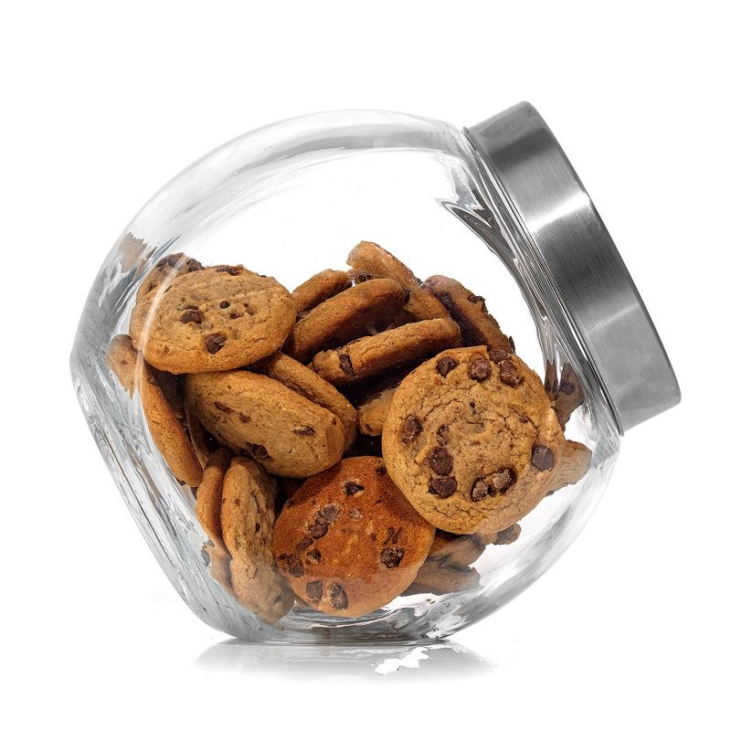 JoyFul Round Glass Cookie Jar with Airtight Lids - 67 oz Candy Jar, Dog Treat Container, Laundry Detergent Container - Set of 2, 5 of 8