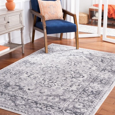 Gray Abstract 8' x 10' Synthetic Easy Care Rug