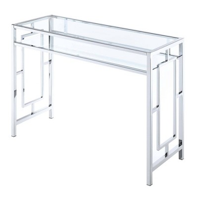 Town Square Chrome Desk with Shelf Chrome - Breighton Home