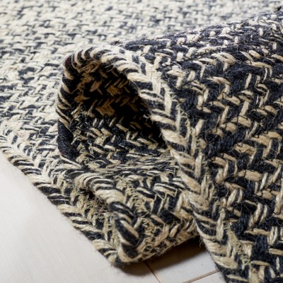 Handmade Natural and Black Jute Area Rug, 6' x 9'