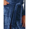 cheibear Women's Lounge Robe Soft Warm Flannel Plush Fluffy Bathrobe with Belt and Pockets - 4 of 4