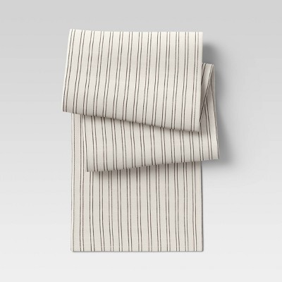 72 X 14 Cotton Striped Table Runner Natural - Threshold™ : Target