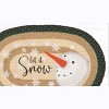 Earth Rugs Let It Snow Snowman Oval Patch Rug – Hand-Braided Jute 20x30 Winter Holiday Accent Mat - 2 of 3