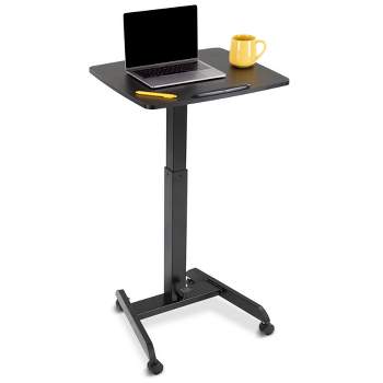 Cruizer 360 Tilting Mobile Podium with Pneumatic Height Adjustments – Black – Stand Steady
