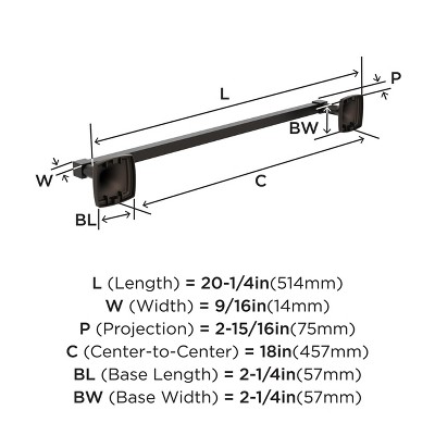 Oil-Rubbed Bronze 18 Inch Wall Mounted Towel Bar