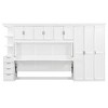 Twin Size Murphy Bed with Wardrobe, Cabinet and Desk for Bedroom or Guest Room - 4 of 4