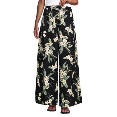 Lands' End Women's Linen High Rise Palazzo Pants