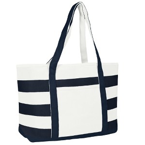 Dalix 23" Premium Striped Tote Bag - 1 of 4