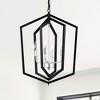 VYNXARIA 4 - Light Matte Black and Silver Farmhouse Cage Ceiling Lights, Adjustable Rustic Pendant Chandelier - 2 of 4