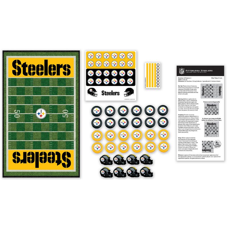 MasterPieces Officially licensed NFL Pittsburgh Steelers Checkers Board Game for Families and Kids ages 6 and Up, 3 of 6