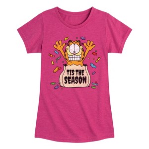 Girls' - Garfield - Tis The Season Fitted Short Sleeve Graphic T-Shirt - 1 of 4