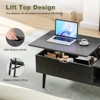 Wood Lift Top Coffee Table with Open Compartment, Lift Tabletop Dining Table for Home Living Room, Office - 3 of 4