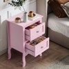 Karl Home 2-Drawer Pink MDF (Medium-Density Fiberboard) 15.75in. W Nightstands - 3 of 4