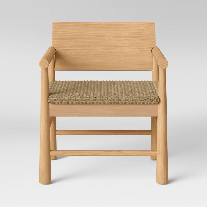 Nichols Rustic Wood Chair with Woven Seat Natural - Threshold&#8482;, 4 of 7