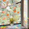 Floral window film, glass static privacy adhesive, adhesive free colored stickers, removable door film for bedroom window cover - 2 of 4