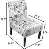 Modern Armless Chair Reading Chair, Decorative Corner Side Slipper Vanity Chair for Bedroom Desk with Graffiti cartoons - 2 of 4
