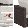 8-Piece Outdoor Patio Furniture Set, Modular Pe Rattan Wicker Sectional Sofa with Glaass Top Table for Garden and Backyard, All-Weather Design, Beige - 3 of 4