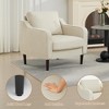 GustoWave Mid-Century Accent Chairs, Modern Linen Fabric Armchair, Comfy Sofa Chairs with Scooped Arms, Reading Chair High Back - 4 of 4
