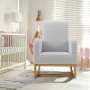 Nursery Rocking Chair, Comfy Upholstered Glider Rocker Armchair with High Back and Side Pocket for Living Room Bedroom - 2 of 4