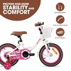 HILAND Petal Girls Kids Bike, White Pink Purple Kids Bicycle - 4 of 4