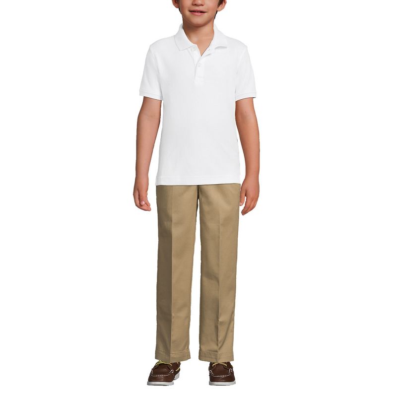 Lands' End School Uniform Kids Short Sleeve Tailored Fit Interlock Polo Shirt, 4 of 5
