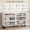 6-Bedroom Chest of Drawers, 119cm Wide, Freestanding Vertical Chest of Drawers with Storage for Living Room, Hallway, Entryway - 4 of 4