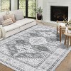 Washable Rug with TPR Non-Slip Backing, Thin Distressed Vintage Rug Low-Pile Floor Carpet Stain Resistant Rugs for Living Room Bedroom, Entryway - 2 of 4