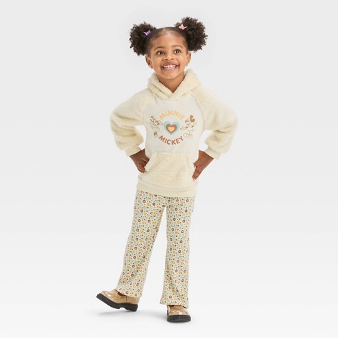 Mickey Mouse & Friends Minnie Mouse Toddler Girls Fleece Fashion Pullover  Sweatshirt Pants Purple 5t : Target