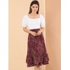 INSPIRE CHIC Women's Chiffon Elastic Waist Ruffle Tiered Flowy Midi Floral Printed Skirts - 3 of 4