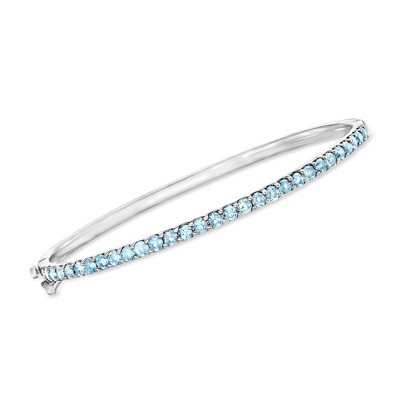 Ross-Simons 2.30 ct. t.w. Swiss Blue Topaz Bangle Bracelet in 18kt Gold Over Sterling