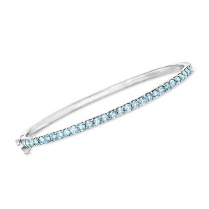 Ross-Simons 2.30 ct. t.w. Swiss Blue Topaz Bangle Bracelet in 18kt Gold Over Sterling - 1 of 3